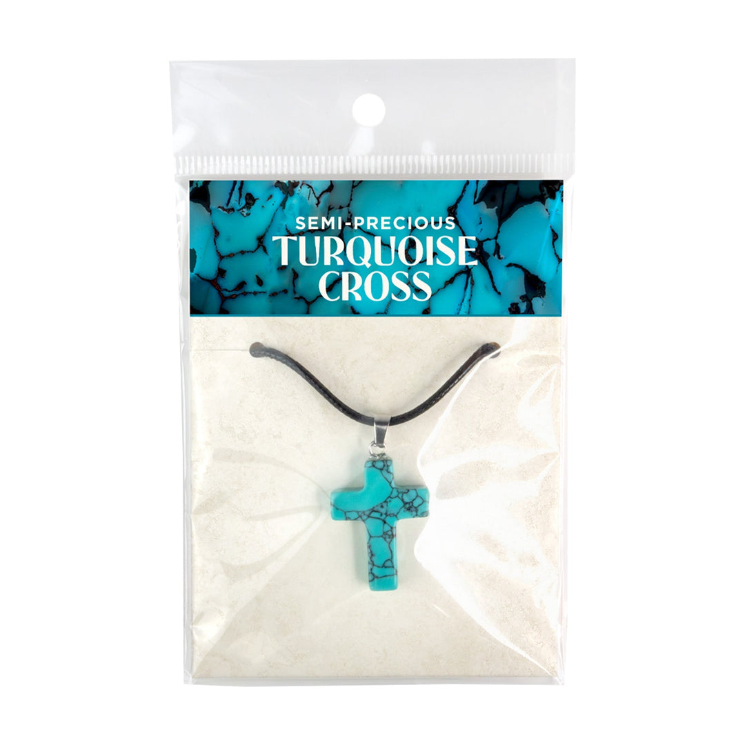 Stone Cross Pendant - Turquoise