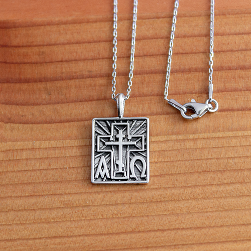 Alpha Omega & St Andrew Cross Sterling Silver Pendant