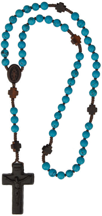 Jujube Wood & Genuine Turquoise Rosary