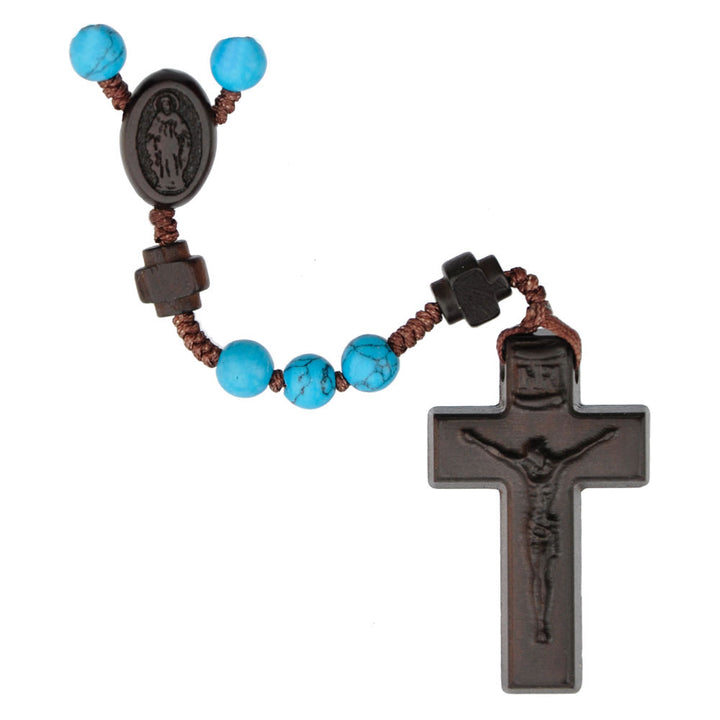 Jujube Wood & Genuine Turquoise Rosary