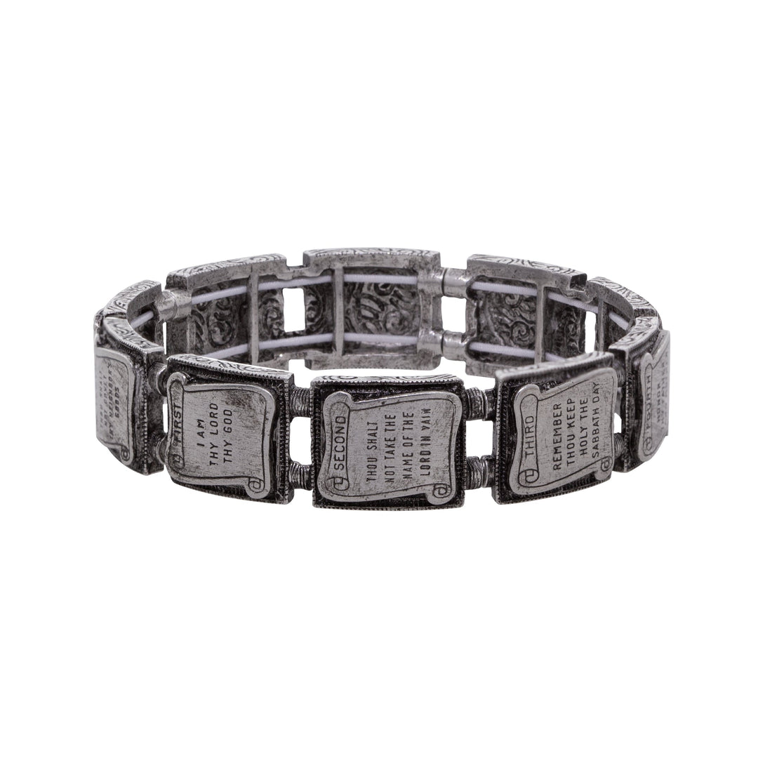 10 Commandments Pewter Stretch Bracelet