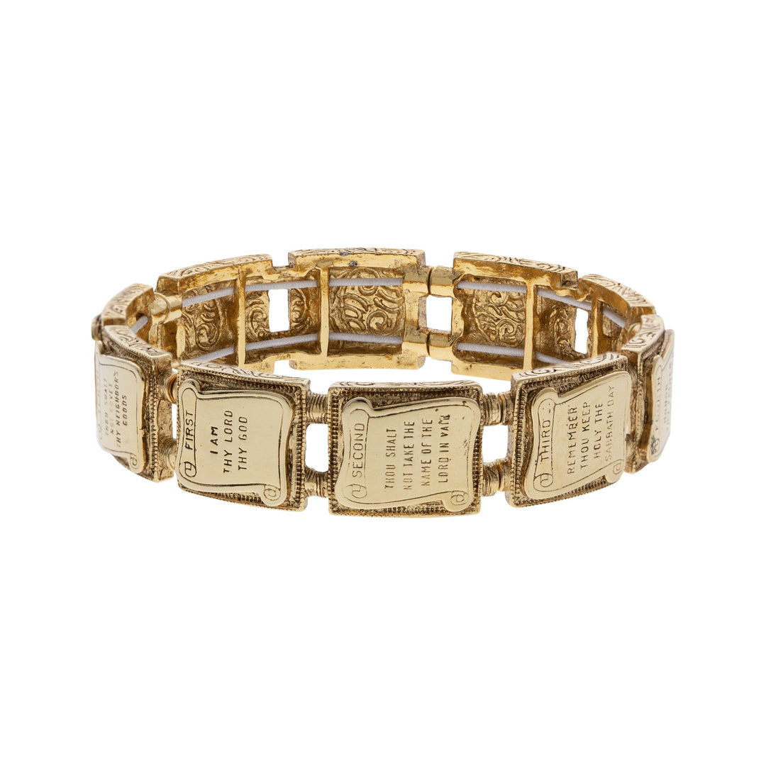 10 Commandments Gold Stretch Bracelet