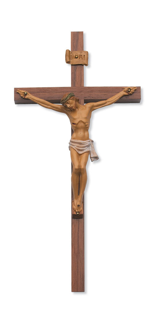 10" Walnut Italian Crucifix