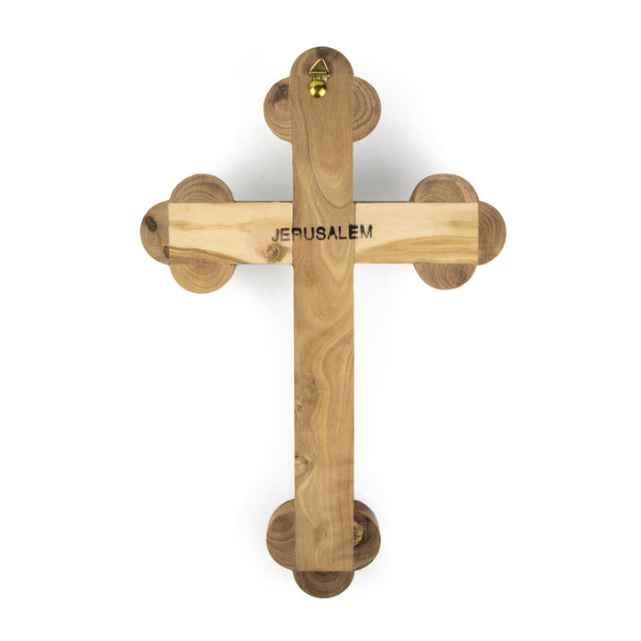11" Mother Of Pearl & Olive Wood Crucifix Wall Cross