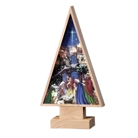 12" LED Light Nativity Tree