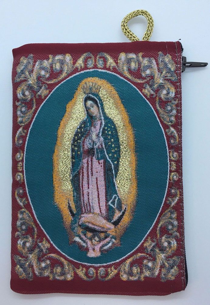 Our Lady of Guadalupe Kilim Rosary Bag - Red