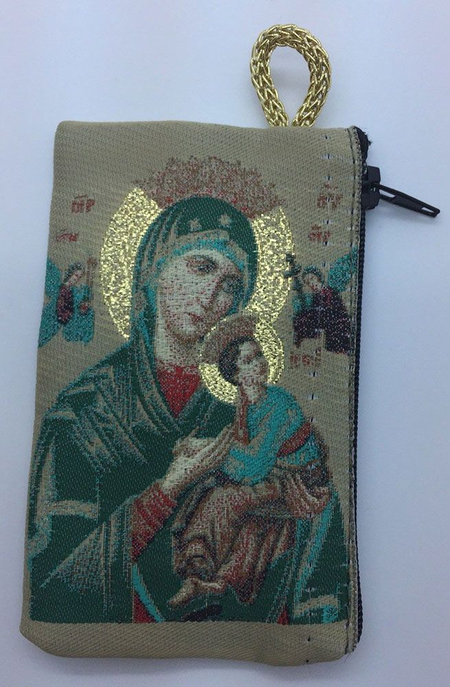 Our Lady of Perpetual Help Kilim Rosary Bag