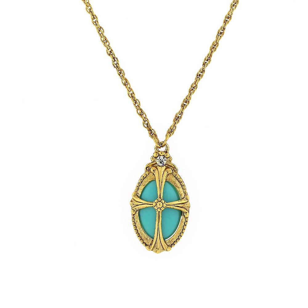 14K Gold Dipped Imitation Turquoise Necklace