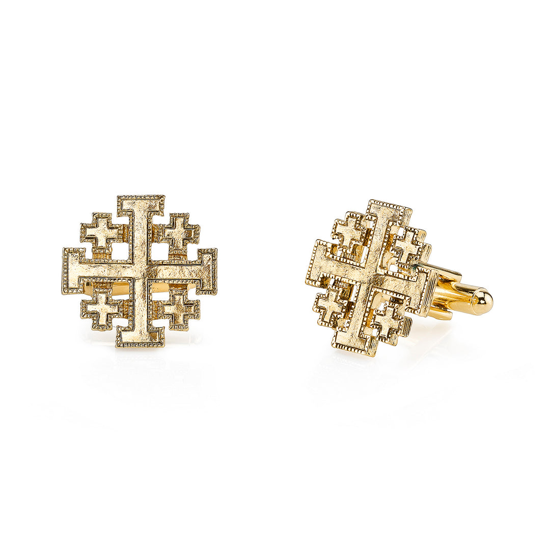 14K Gold Dipped Jerusalem Cuff Links