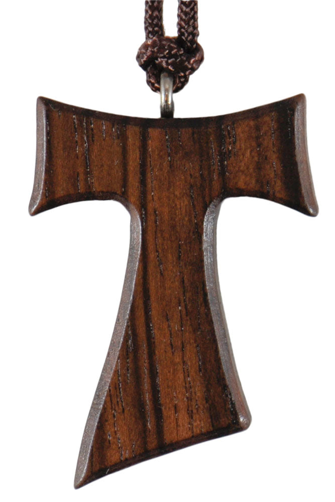 1.5″ Tau Jujube Wood Cross Necklace