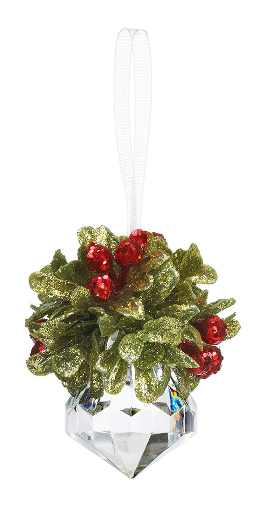 2.5" Mistletoe Clear Ornament