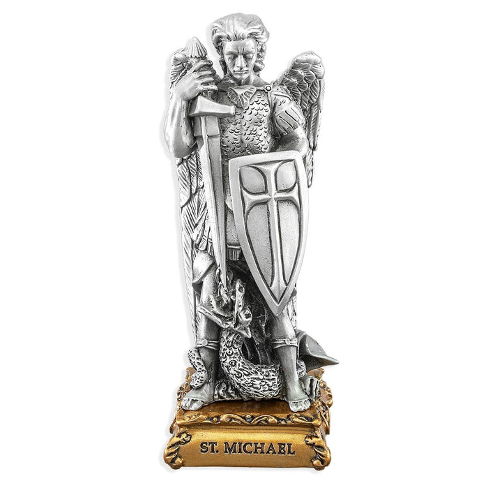 4 1/2" Pewter Saint Michael Statue