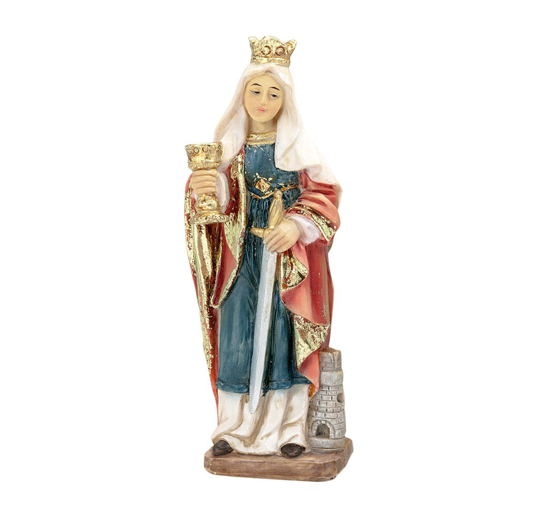 4" Cold Cast Resin Hand Painted Statue of Saint Barbara in a Deluxe Window Box