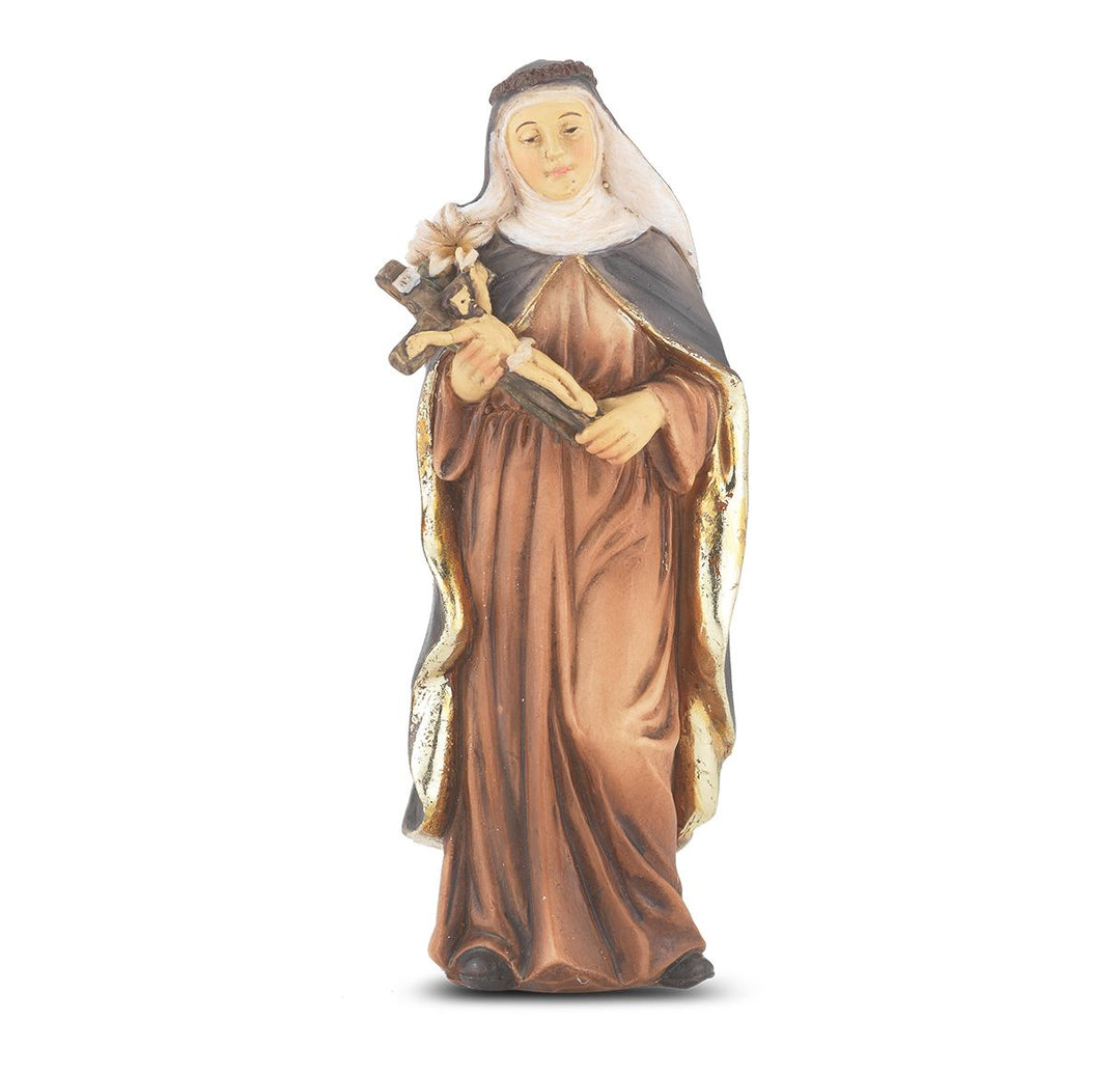 4" Cold Cast Resin Hand Painted Statue of Saint Catherine of Siena in a Deluxe Window Box