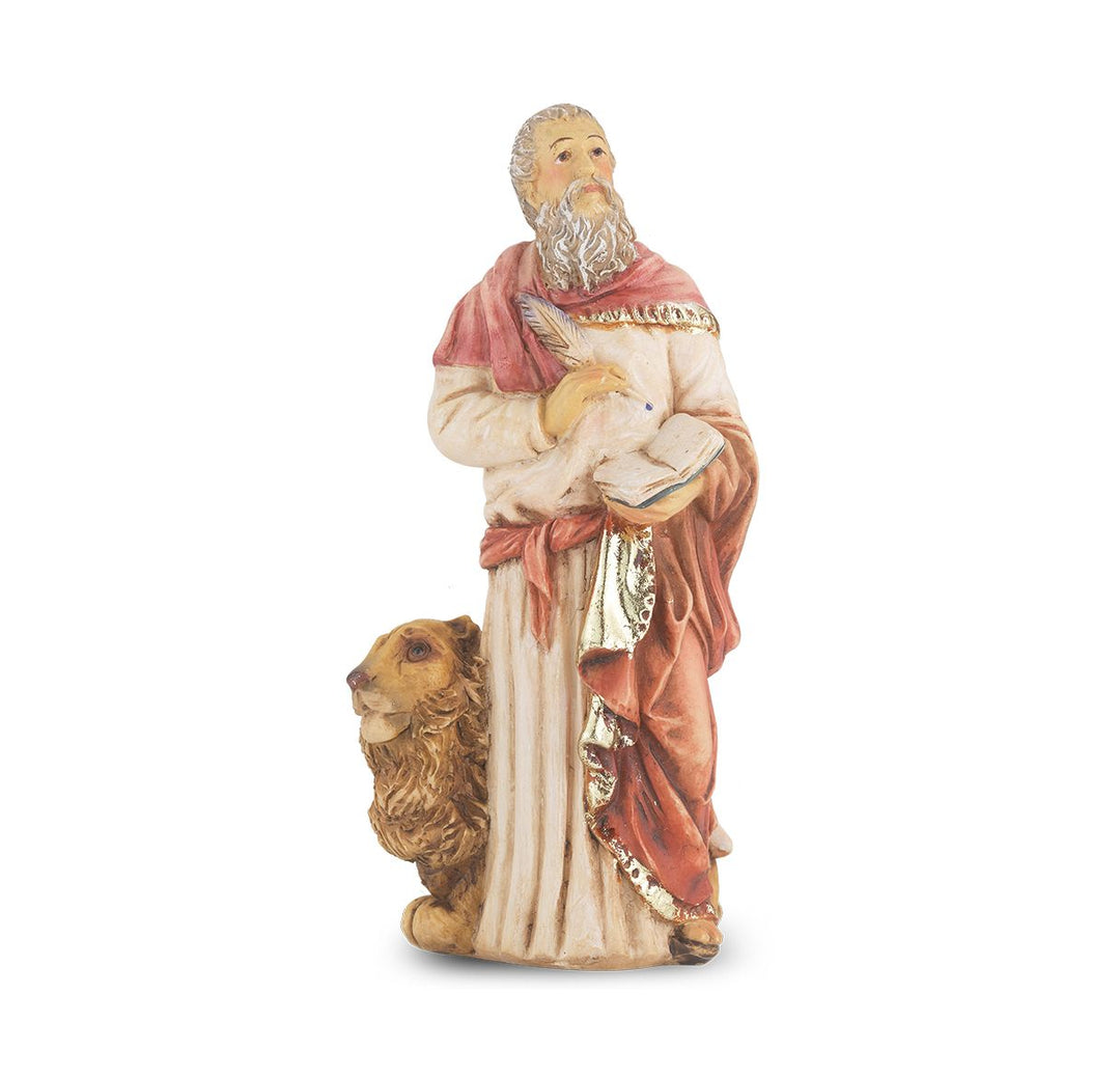 4" Cold Cast Resin Hand Painted Statue of Saint Mark in a Deluxe Window Box