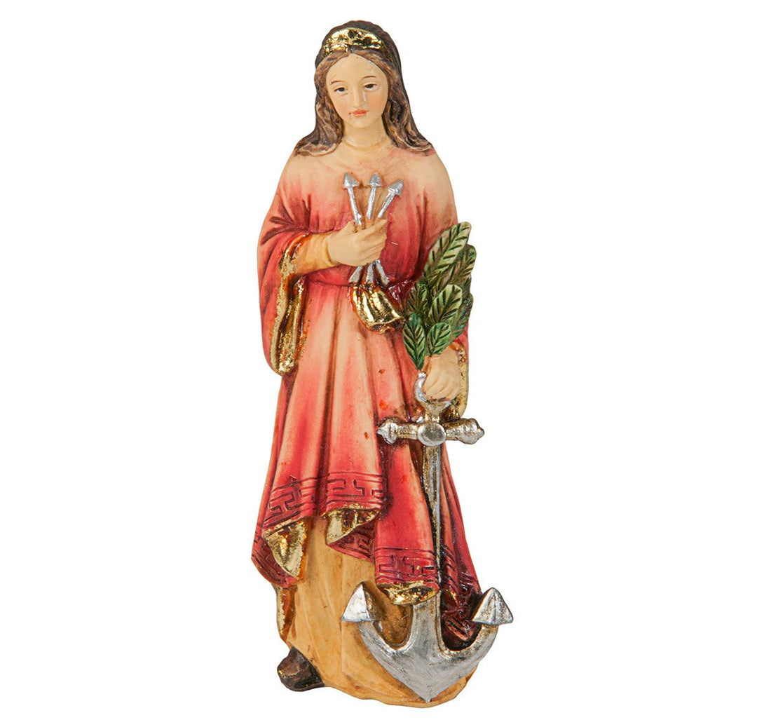 4" Cold Cast Resin Hand Painted Statue of Saint Philomena in a Deluxe Window Box