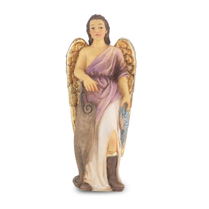 4" Cold Cast Resin Hand Painted Statue of Saint Raphael in a Deluxe Window Box