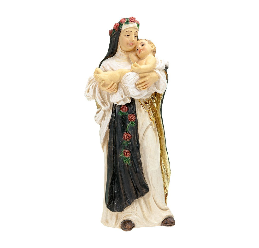 4" Cold Cast Resin Hand Painted Statue of Saint Rose of Lima in a Deluxe Window Box