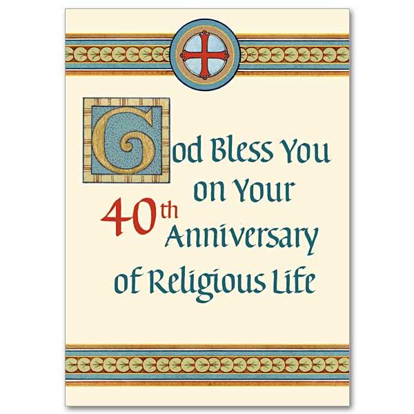 40th Annviersary of Religious Life Card