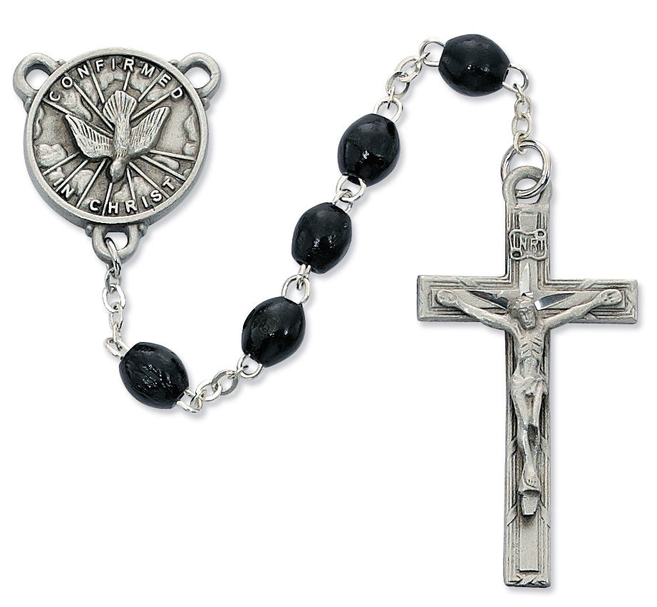 4X6 Black Wood Holy Spirit Rosary