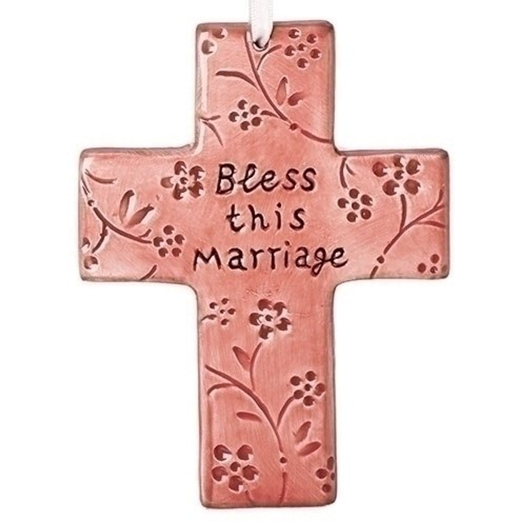 5" Pink Cross - Bless This Marriage