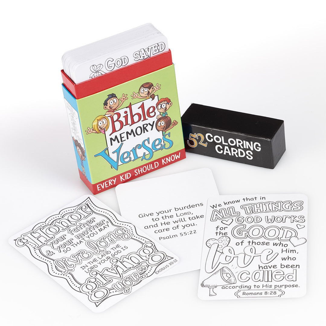 52 Bible Memory Verses Coloring Cards