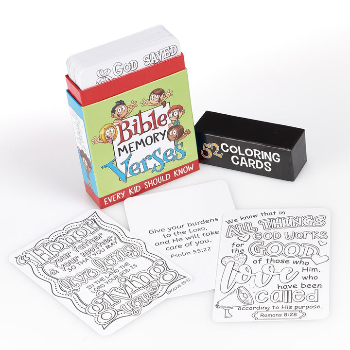 52 Bible Memory Verses Coloring Cards