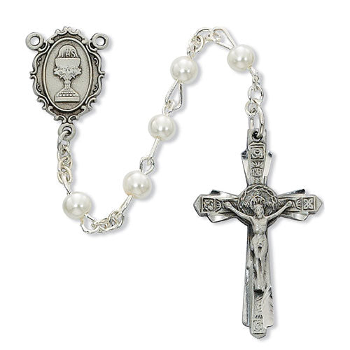 5mm White Pearl First Communion Rosary