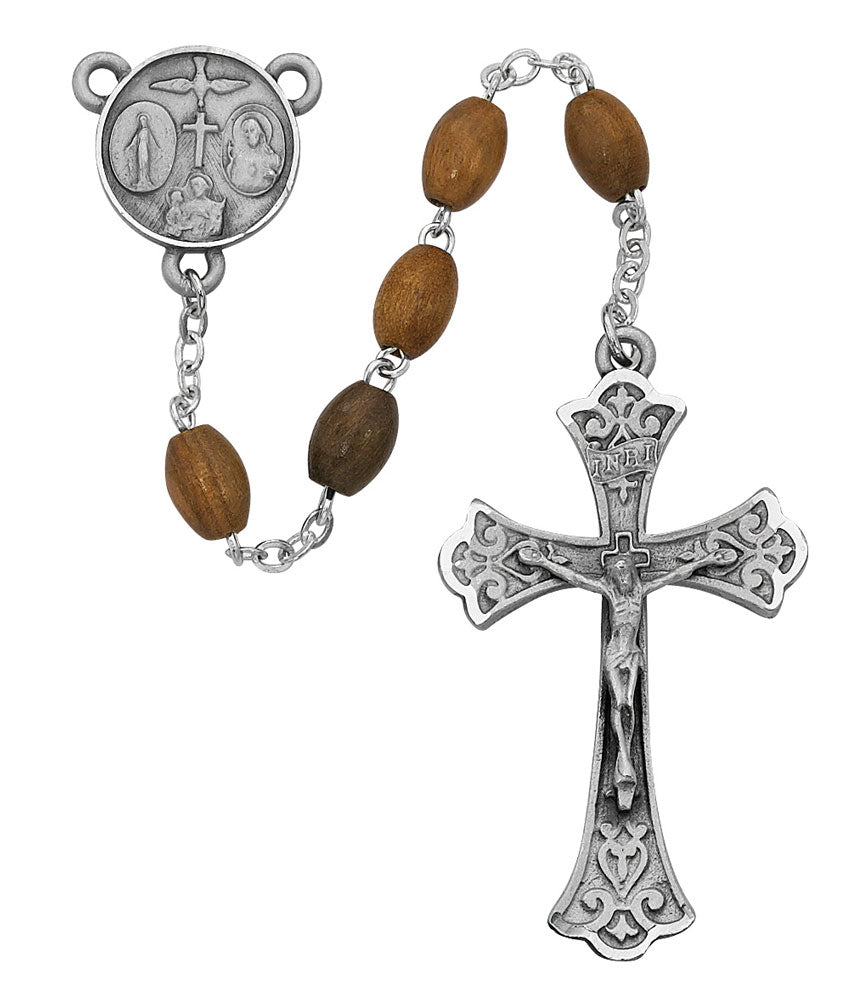 Olive Wood Oval Rosary