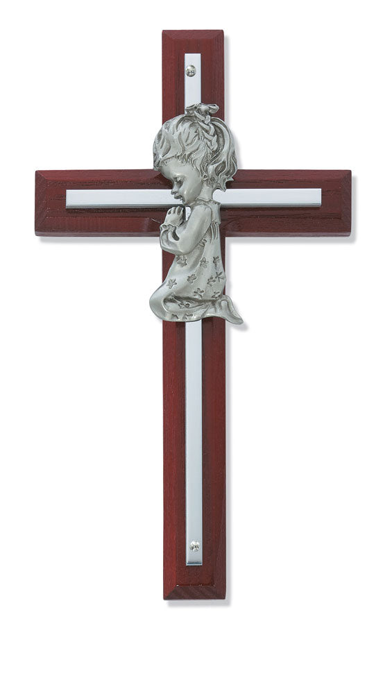 6.75" Cherry Girl Praying Cross