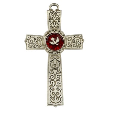 6" Filigree Red First Communion Cross