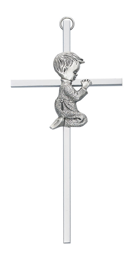 6" Silver Boy Cross