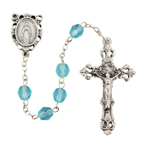 Aqua - March Birthstone Rosary