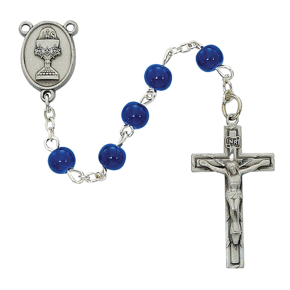 6mm Blue First Communion Rosary