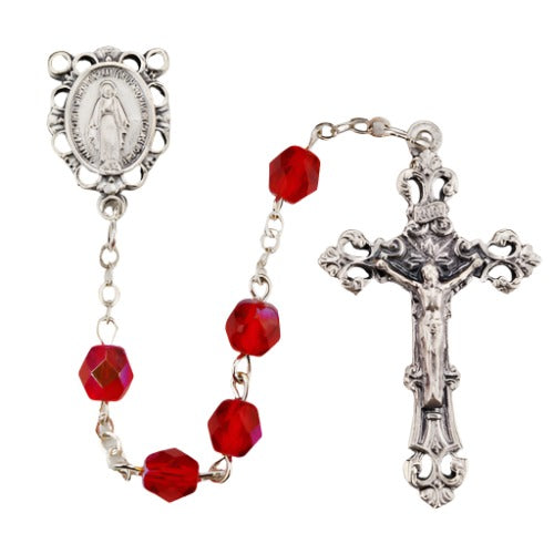 Ruby - July Birthstone Rosary