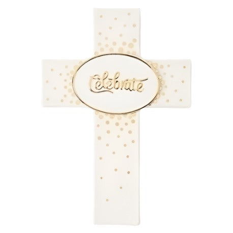 7" Celebrate Porcelain Wall Cross