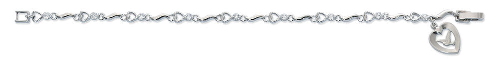 Cubic Zirconia Silver Heart with Holy Spirit Bracelet