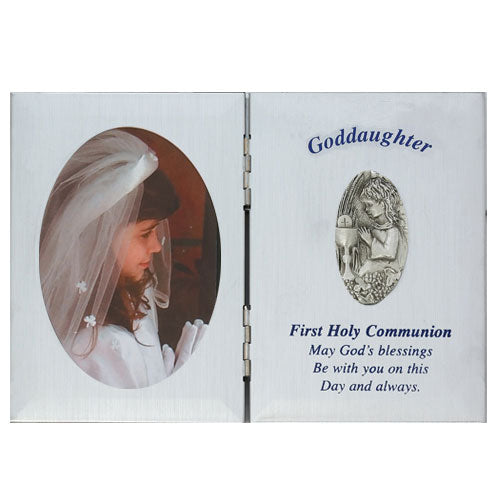 Silver Goddaughter First Communion Plaque