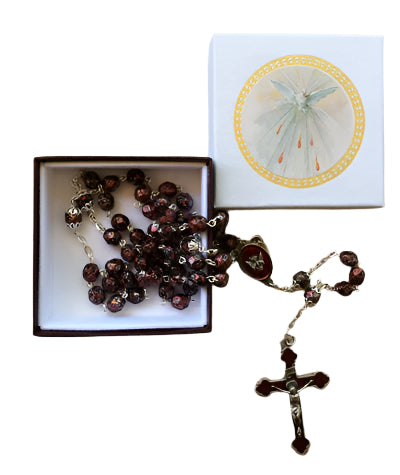 7mm Red Granite Bead Holy Spirit Rosary