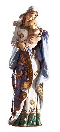 Adoring Madonna and Child Figurine