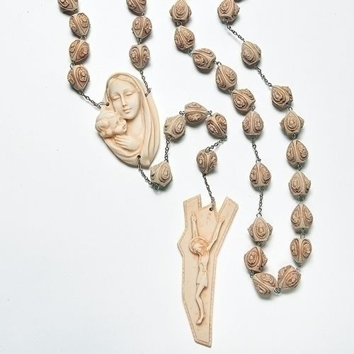 20mm Alabasterite Madonna & Child Wall Rosary