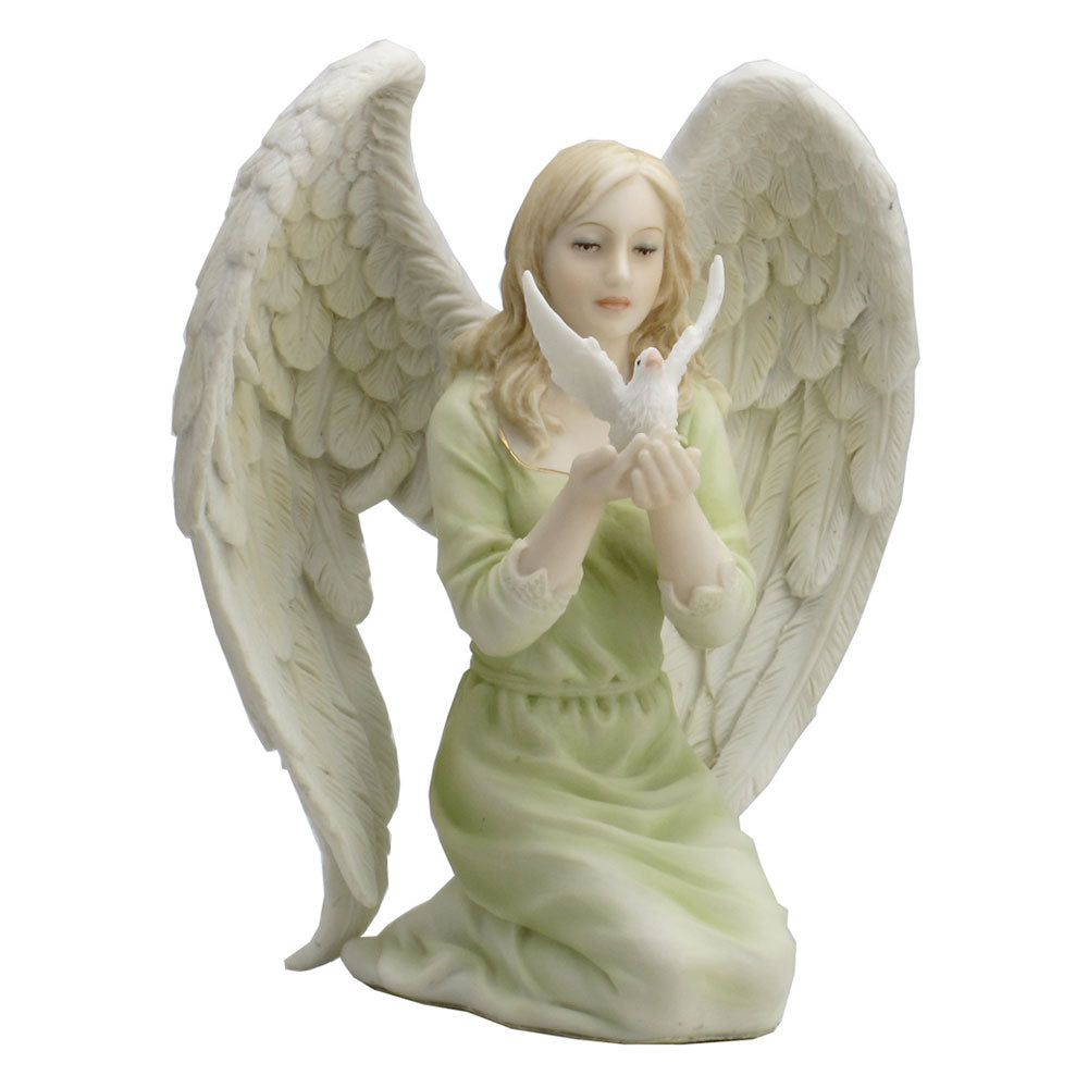 Angel Kneeling with Dove Statue