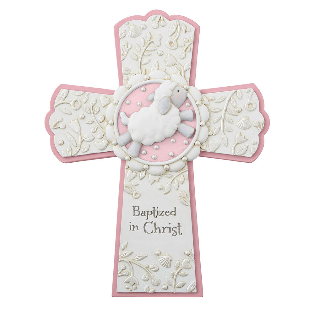 Baptized in Christ Cross - Pink