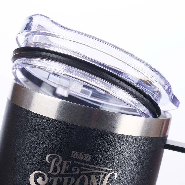 Be Strong in the Lord Camp-style Stainless Steel Mug - Ephesians 6:10