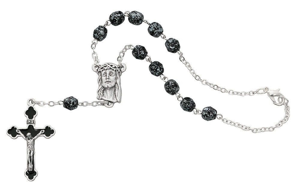 Black Marble "Ecce Homo" Auto Rosary