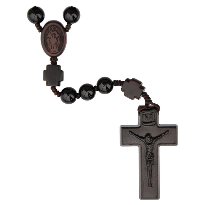 8mm Jujube Wood Genuine Black Onyx Rosary