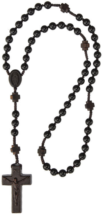 6mm Jujube Wood Genuine Black Onyx Rosary