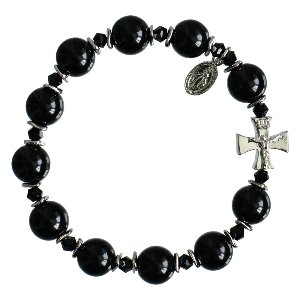 Genuine Black Onyx Rosary Bracelet