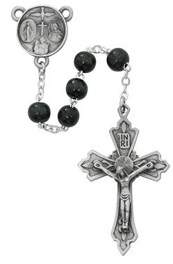 Black Round Wood Rosary