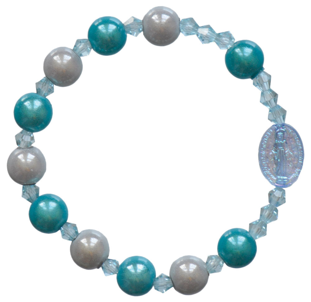 Blue Acrylic Children’s Rosary Bracelet